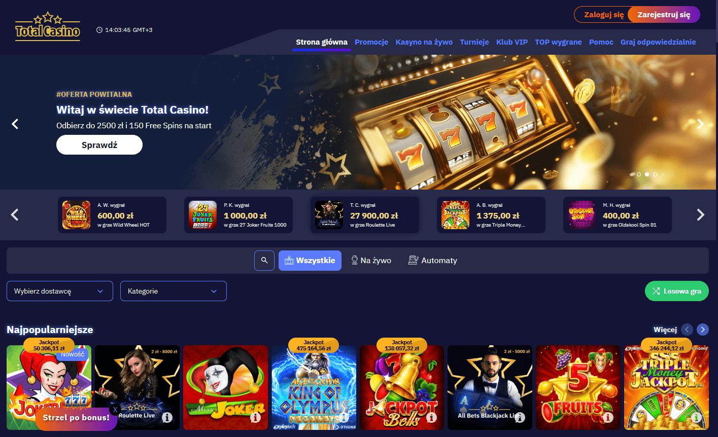 Total_Casino_Zrzuty ekranu_Strona główna