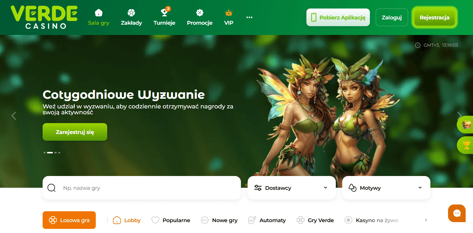 VerdeCasino_Zrzuty ekranu_Strona główna